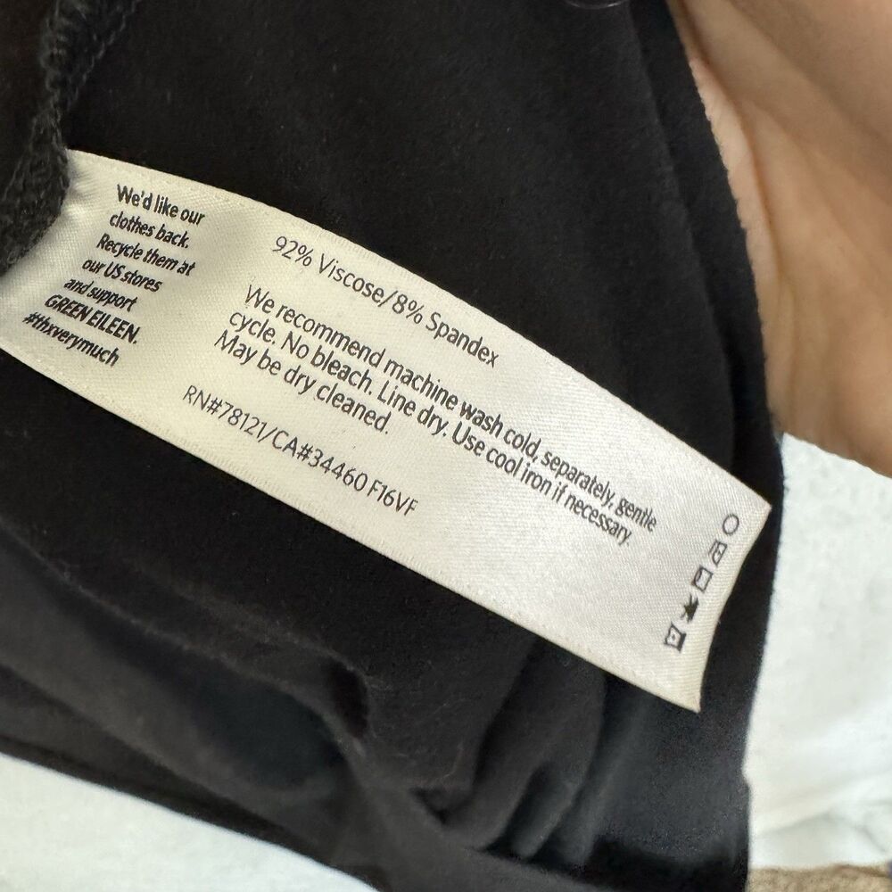 Eileen Fisher Dress Women’s S Black Maxi Woven Lagenlook Coastal - Picture 4 of 9